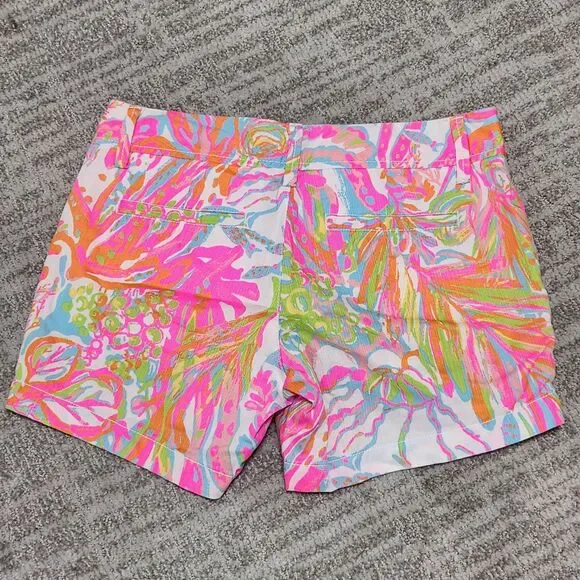 Lilly Pulitzer women's Callahan Shorts Scuba To Cuba Neon size 2 - Picture 7 of 8
